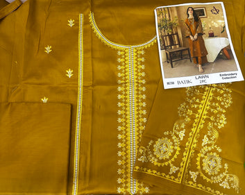 Mustard yellow Lawn Luxury 2PC