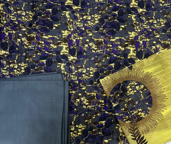 Gray and Yellow Combo Lawn Luxury 3PC