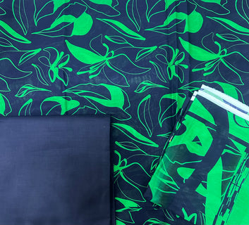 Nyon Green and Blue Combo Lawn Luxury 3PC